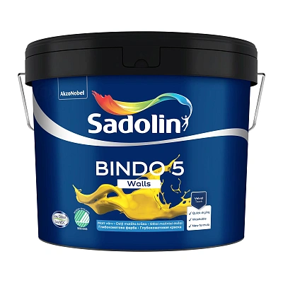 Емульсійна фарба Sadolin Bindo 5 для стін, безбарвна, BC, 8.37 л