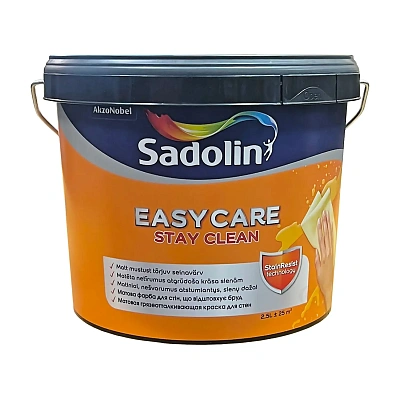 Акрилова фарба Sadolin EasyCare для стін та стелі, брудовідштовхувальна, біла, BW, 2.5 л