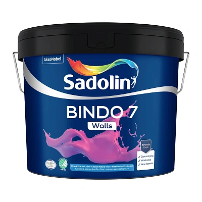 Емульсійна фарба Sadolin Bindo 7 для стін, безбарвна, BC, 8.37 л